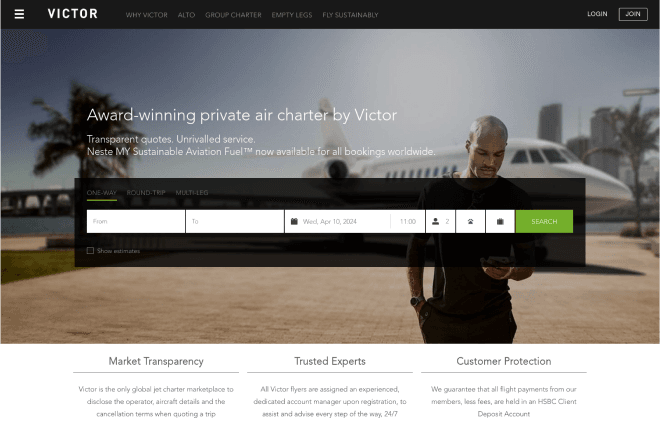 Victor main webpage in english